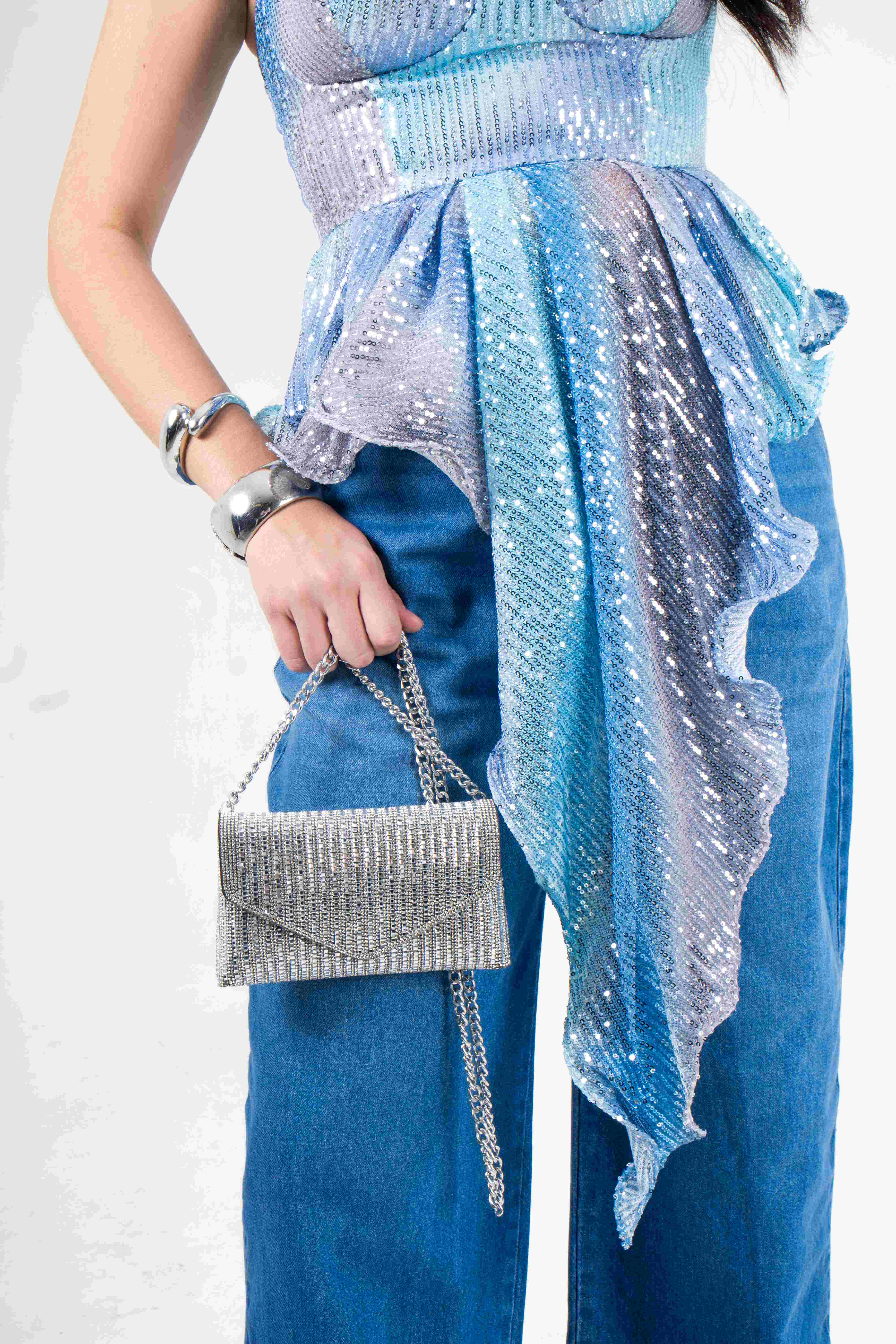 BLUSA COSERT ASSIMÉTRIICA AZUL ISA